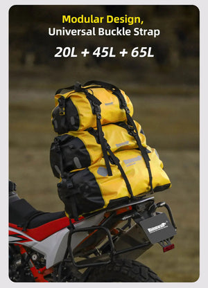Sacoche de selle de moto 20 L/45 L/65 L, grande capacité, étanche, universelle "Rhinowalk - RK/MT series" - Planète Rando