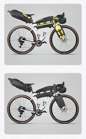 Sacoche de selle de vélo stable et résistante aux secousses pour cyclotourisme et bikepacking 14L "Rhinowalk - Wilderness" - Planète Rando