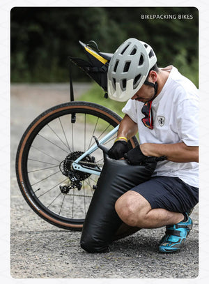 Sacoche de selle de vélo stable et résistante aux secousses pour cyclotourisme et bikepacking 14L "Rhinowalk - Wilderness" - Planète Rando