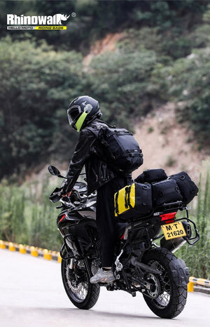 Sacoche de selle latérale multifonction avec bandoulière 100% imperméable pour moto & vélo 10 à 30L "Rhinowalk - MT216 series" - Planète Rando