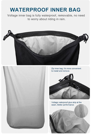 Sacoche de selle latérale multifonction avec bandoulière 100% imperméable pour moto & vélo 10 à 30L "Rhinowalk - MT216 series" - Planète Rando