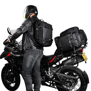 Sacoche de selle latérale multifonction avec bandoulière 100% imperméable pour moto & vélo 10 à 30L "Rhinowalk - MT216 series" - Planète Rando