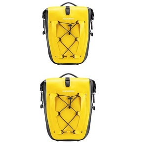 Sacoche de vélo 100% imperméable sur porte - bagages arrière avec poche filet 25L "Rockbros - AS002 - 2" - Planète Rando