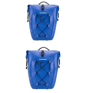 Sacoche de vélo 100% imperméable sur porte - bagages arrière avec poche filet 25L "Rockbros - AS002 - 2" - Planète Rando