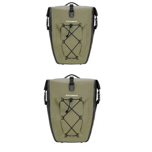 Sacoche de vélo 100% imperméable sur porte - bagages arrière avec poche filet 25L "Rockbros - AS002 - 2" - Planète Rando