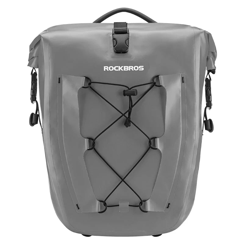 Sacoche de vélo 100% imperméable sur porte - bagages arrière avec poche filet 25L/35L "Rockbros - AS002 - 2" - Planète Rando