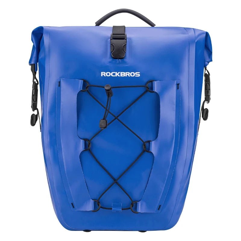 Sacoche de vélo 100% imperméable sur porte - bagages arrière avec poche filet 25L/35L "Rockbros - AS002 - 2" - Planète Rando