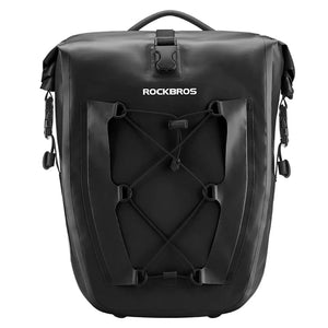 Sacoche de vélo 100% imperméable sur porte - bagages arrière avec poche filet 25L/35L "Rockbros - AS002 - 2" - Planète Rando