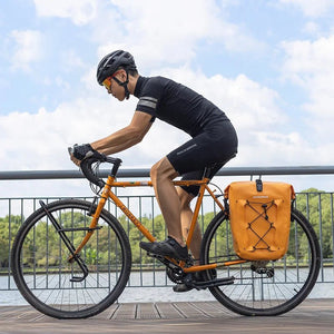 Sacoche de vélo 100% imperméable sur porte - bagages arrière avec poche filet 25L/35L "Rockbros - AS002 - 2" - Planète Rando