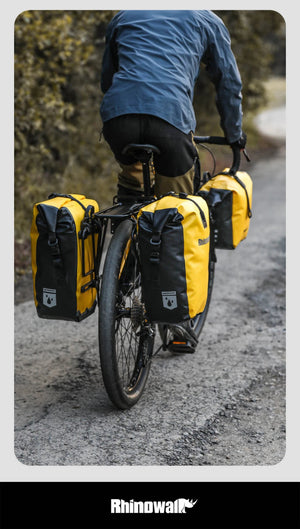 Sacoche de vélo 25L pour porte - bagages arrière de vélo 100% imperméable "Rhinowalk - BPB0904" - Planète Rando