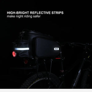 Sacoche de vélo 3 en 1 100% imperméable sur porte - bagage arrière de vélo extensible 11 - 30 L "Rhinowalk - RK6100" - Planète Rando