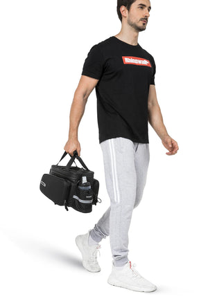 Sacoche de vélo 3 en 1 100% imperméable sur porte - bagage arrière de vélo extensible 11 - 30 L "Rhinowalk - RK6100" - Planète Rando