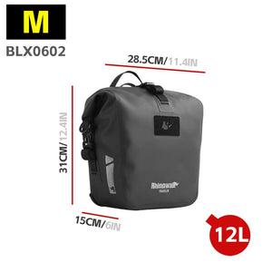 Sacoche de vélo de 6L à 25L sur porte - bagage 100% imperméable "Rhinowalk - Traveler series" - Planète Rando