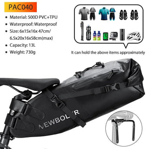 Sacoche de vélo étanche 13L avec stabilisateur pour VTT/ VTC, Gravel "NEWBOLER - PAC040" - Planète Rando