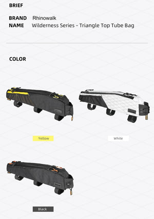 Sacoche de vélo étanche 2,1L pour cadre avant de vélo, gravel et VTT "Rhinowalk - Wilderness BHD0015" - Planète Rando