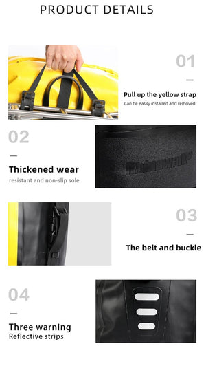 Sacoche de vélo étanche sur porte - bagage avant ou arrière 20L "Rhinowalk - RK19663" - Planète Rando