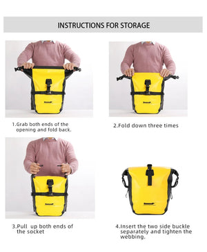 Sacoche de vélo étanche sur porte - bagage avant ou arrière 20L "Rhinowalk - RK19663" - Planète Rando