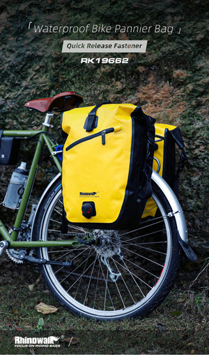 Sacoche de vélo étanche sur porte - bagages arrière 27L "Rhinowalk - RK19662" - Planète Rando