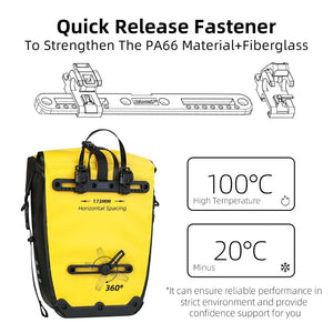 Sacoche de vélo étanche sur porte - bagages arrière 27L "Rhinowalk - RK19662" - Planète Rando