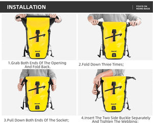 Sacoche de vélo étanche sur porte - bagages arrière 27L "Rhinowalk - RK19662" - Planète Rando