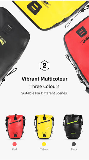 Sacoche de vélo étanche sur porte - bagages arrière 27L "Rhinowalk - RK19662" - Planète Rando