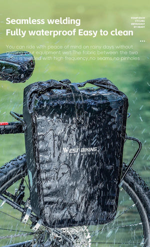 Sacoche de vélo imperméable pour porte - bagages arrière de vélo 25L "West - Biking - YP0707377" - Planète Rando