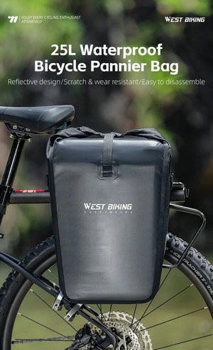 Sacoche de vélo imperméable pour porte - bagages arrière de vélo 25L "West - Biking - YP0707377" - Planète Rando