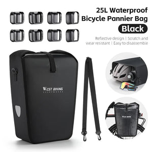 Sacoche de vélo imperméable pour porte - bagages arrière de vélo 25L "West - Biking - YP0707377" - Planète Rando