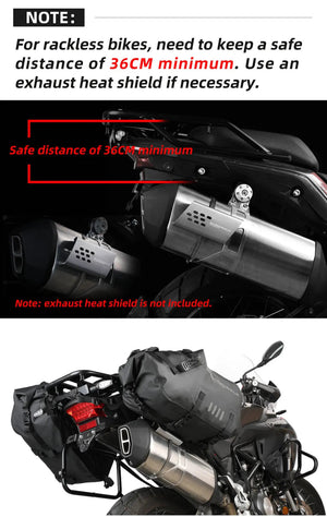 Sacoche latérale de selle pour moto, imperméable de 18L à 48L "Rhinowalk - MT14 series" - Planète Rando