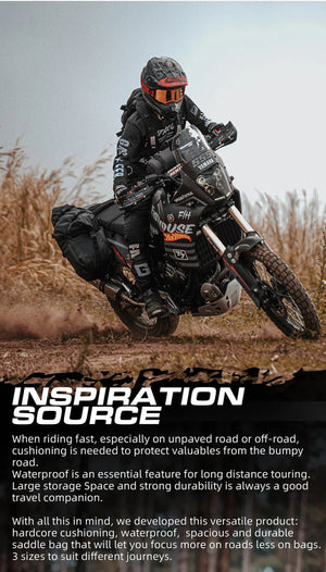 Sacoche latérale de selle pour moto, imperméable de 18L à 48L "Rhinowalk - MT14 series" - Planète Rando