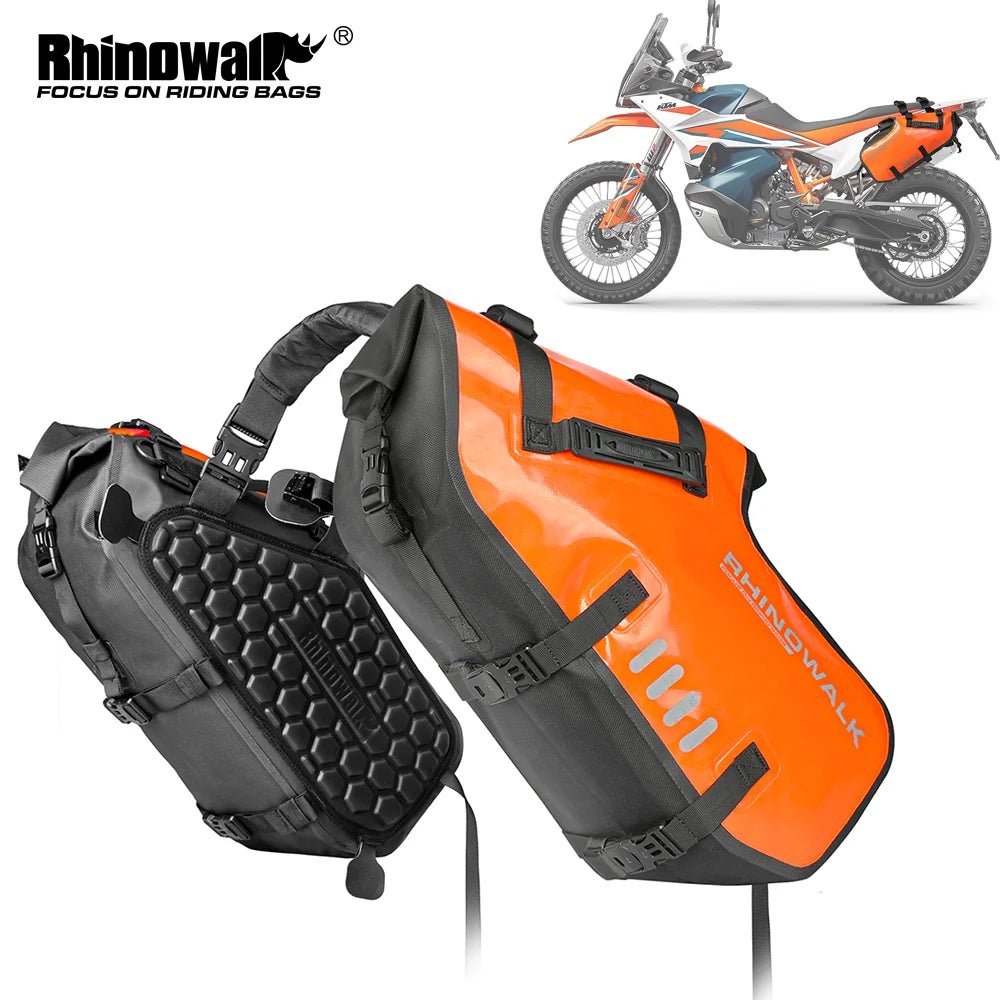 Sacoche latérale de selle pour moto, imperméable de 18L à 48L "Rhinowalk - MT14 series" - Planète Rando
