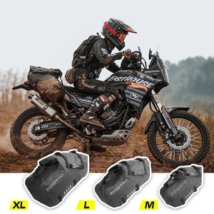 Sacoche latérale de selle pour moto, imperméable de 18L à 48L "Rhinowalk - MT14 series" - Planète Rando