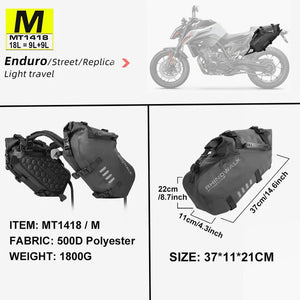 Sacoche latérale de selle pour moto, imperméable de 18L à 48L "Rhinowalk - MT14 series" - Planète Rando