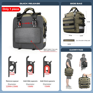 Sacoche latérale moto / velo avec intérieur amovible et étanche 20L "Rhinowalk - MT2040" - Planète Rando