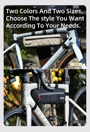 Sacoche triangulaire 100% imperméable pour cadre de vélo, gravel, VTT, route 2,1 L - 2,7 "Rhinowalk - RK2465 series" - Planète Rando