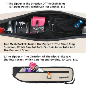 Sacoche triangulaire 100% imperméable pour cadre de vélo, gravel, VTT, route 2,1 L - 2,7 "Rhinowalk - RK2465 series" - Planète Rando