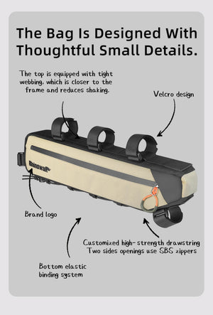 Sacoche triangulaire 100% imperméable pour cadre de vélo, gravel, VTT, route 2,1 L - 2,7 "Rhinowalk - RK2465 series" - Planète Rando