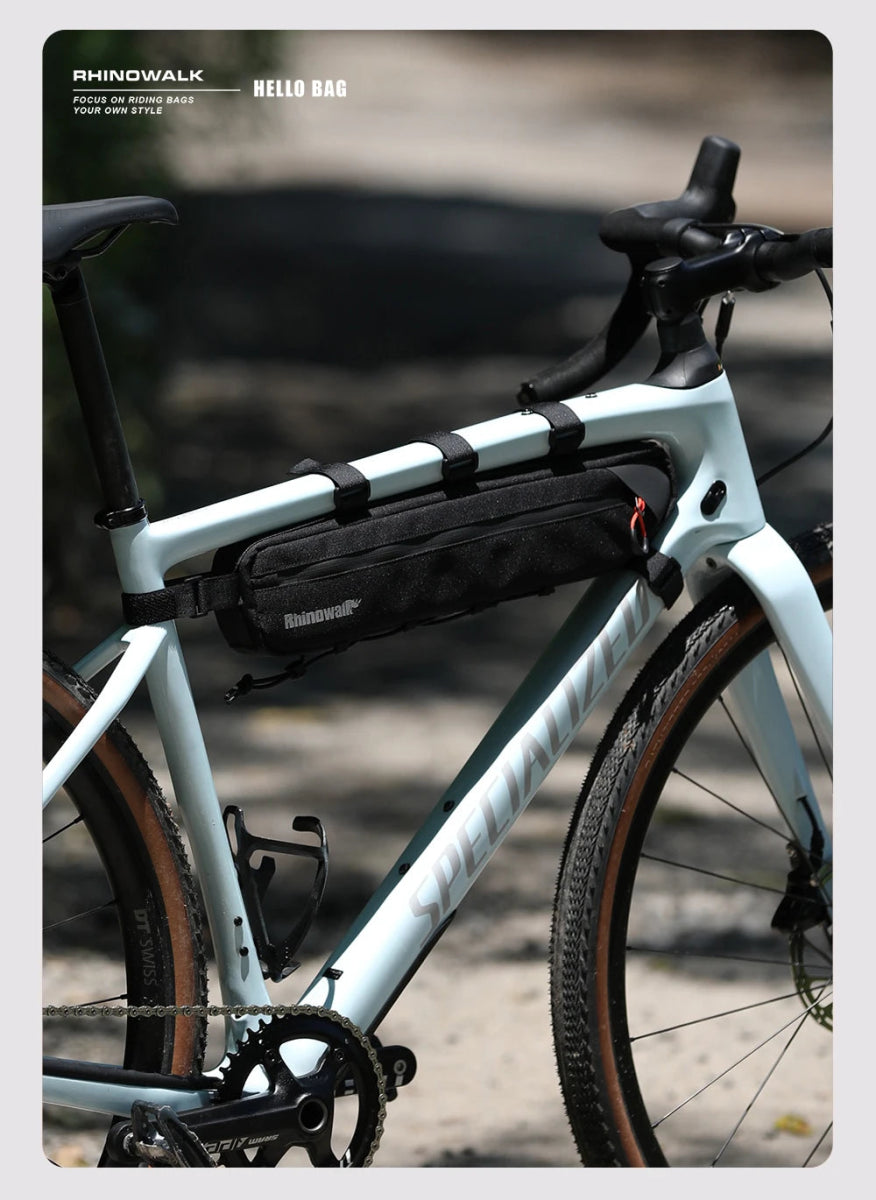 Sacoche triangulaire 100% imperméable pour cadre de vélo, gravel, VTT, route 2,1 L - 2,7 "Rhinowalk - RK2465 series" - Planète Rando