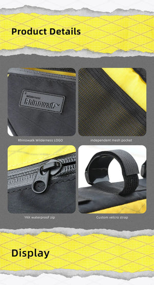 Sacoche triangulaire étanche pour cadre avant de vélo, 1,7L, pour le cyclotourisme et bikepacking "Rhinowalk - Wilderness BHD0016" - Planète Rando
