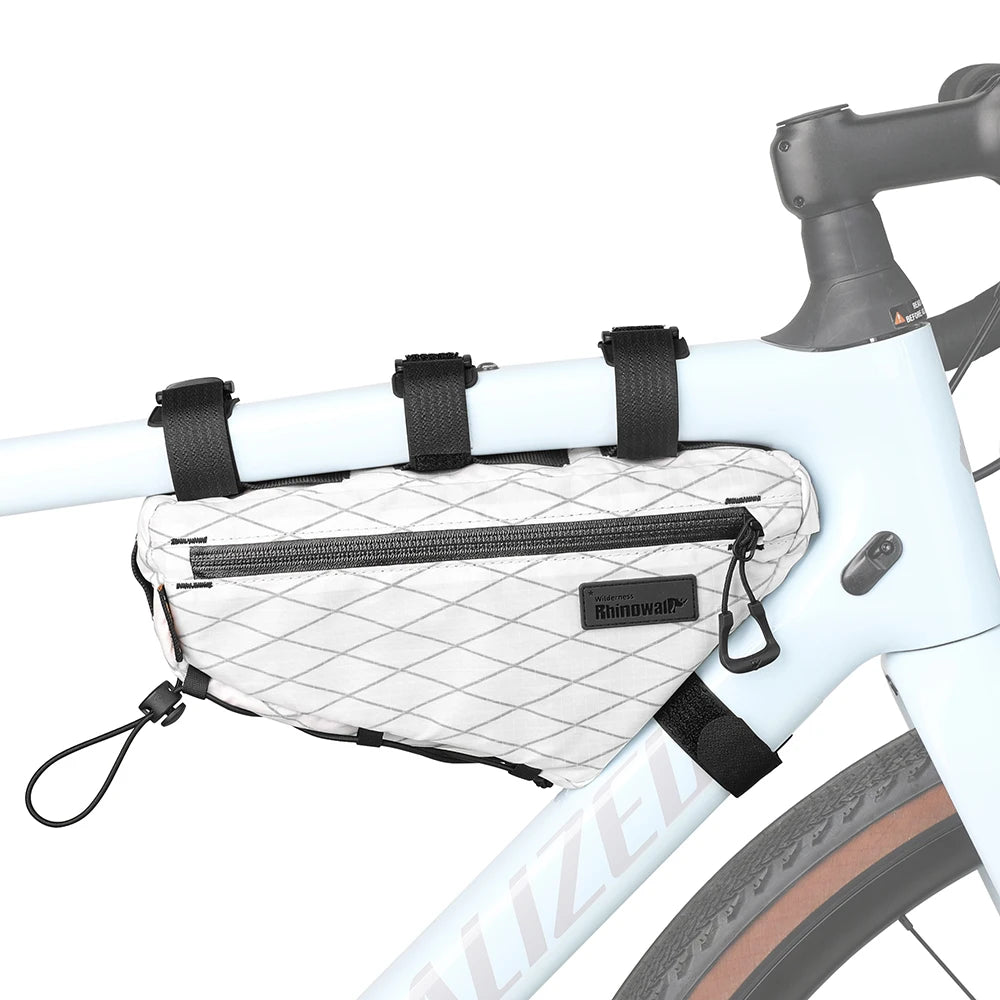 Sacoche triangulaire étanche pour cadre avant de vélo, 1,7L, pour le cyclotourisme et bikepacking "Rhinowalk - Wilderness BHD0016" - Planète Rando