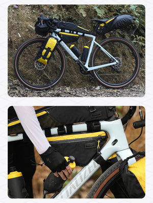 Sacoche triangulaire étanche pour cadre avant de vélo, 1,7L, pour le cyclotourisme et bikepacking "Rhinowalk - Wilderness BHD0016" - Planète Rando