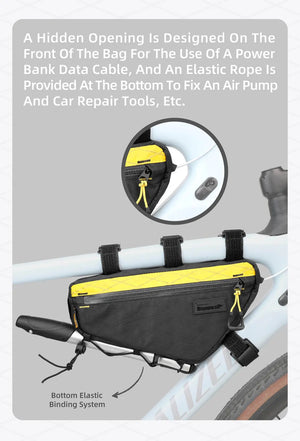 Sacoche triangulaire étanche pour cadre avant de vélo, 1,7L, pour le cyclotourisme et bikepacking "Rhinowalk - Wilderness BHD0016" - Planète Rando