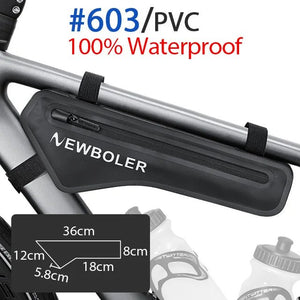 Sacoche triangulaire pour cadre de vélo 100% imperméable "NEWBOLER - PAC052 / BAG603" - Planète Rando