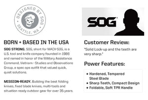 Scie pliante pour la chasse et le bushcraft 265g "SOG - Wood & Bone saw" - Planète Rando