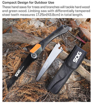 Scie pliante pour la chasse et le bushcraft 265g "SOG - Wood & Bone saw" - Planète Rando