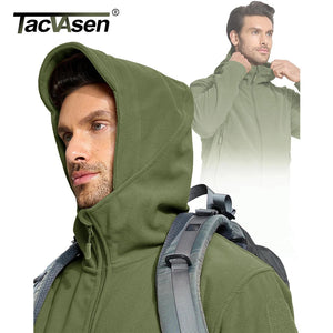 Softshell / polaire à capuche tactique et imperméable pour homme "TACVASEN - TJ004" - Planète Rando