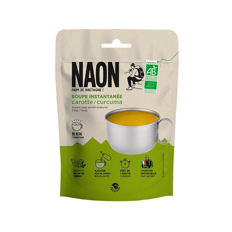 Soupe instantanée / repas lyophilisé 30g "Naon - Carotte - curcuma" - Planète Rando