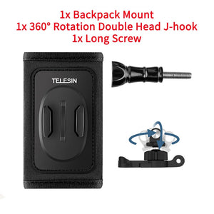 Support de sac à dos rotatif à 360° pour caméra d'action "TELESIN - GP - BPM series" - Planète Rando