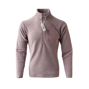Sweat-shirt thermique / softshell polaire ondulée semi - zip manches longues unisexe "Flexstorm - FX100" - Planète Rando