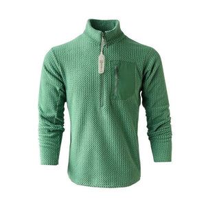 Sweat-shirt thermique / softshell polaire ondulée semi - zip manches longues unisexe "Flexstorm - FX100" - Planète Rando